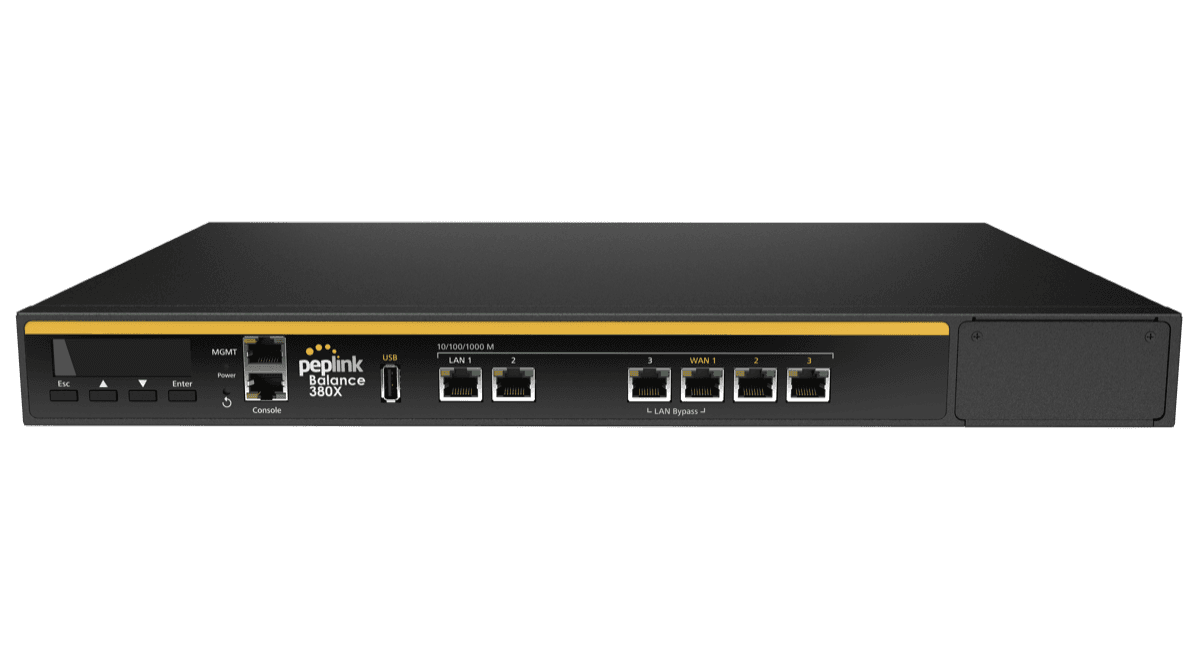 Balance 380X — Routeur SD-WAN multi-WAN pour sièges. Distribué par UBSM au Maroc.