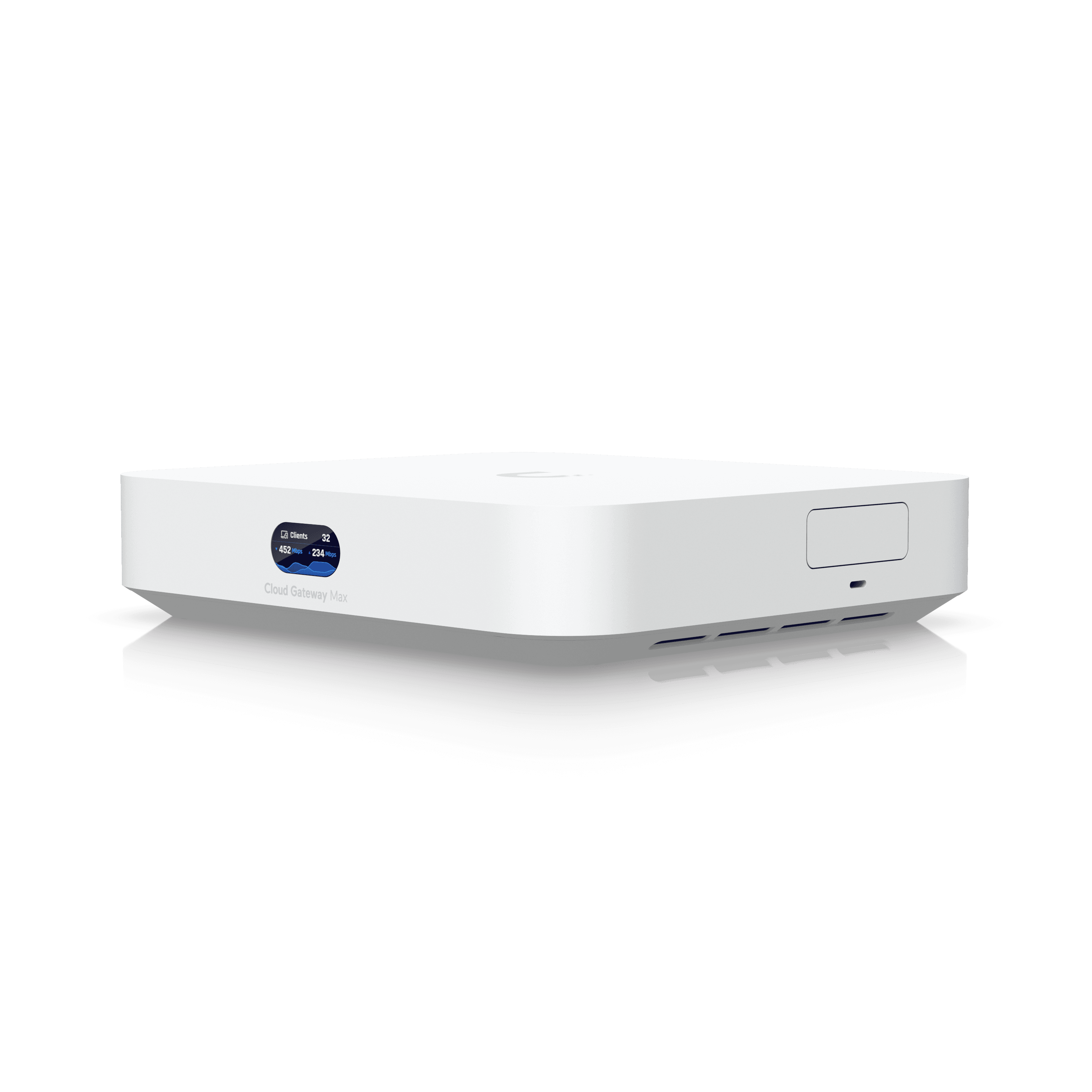 UniFi Cloud Gateway Max — Passerelle cloud avec WAN/LAN 2,5G, adaptée aux réseaux multi-sites. Disponible chez UBSM, distributeur Ubiquiti au Maroc.