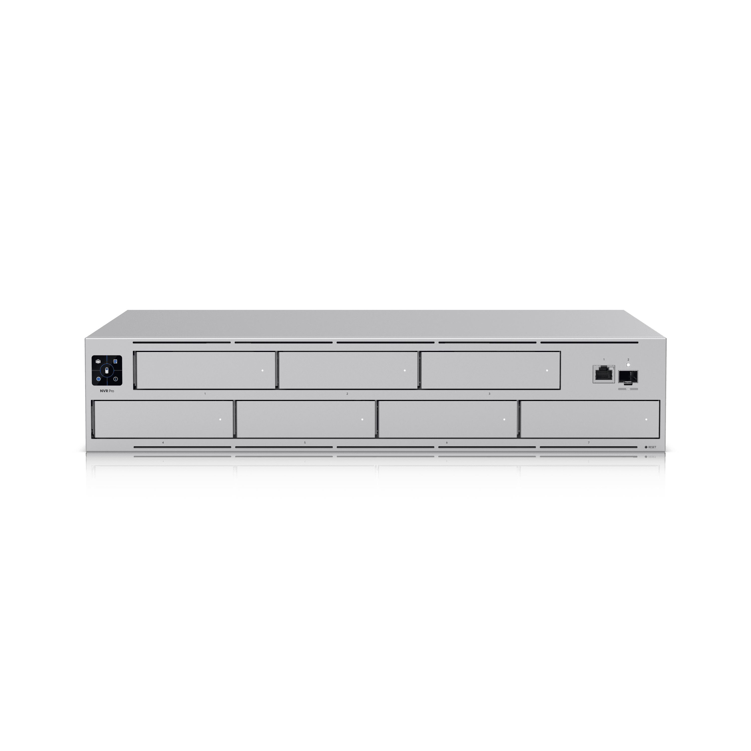 UniFi Network Video Recorder Pro — NVR 7 baies HDD, format rack, cryptage matériel. Disponible chez UBSM, distributeur Ubiquiti au Maroc.