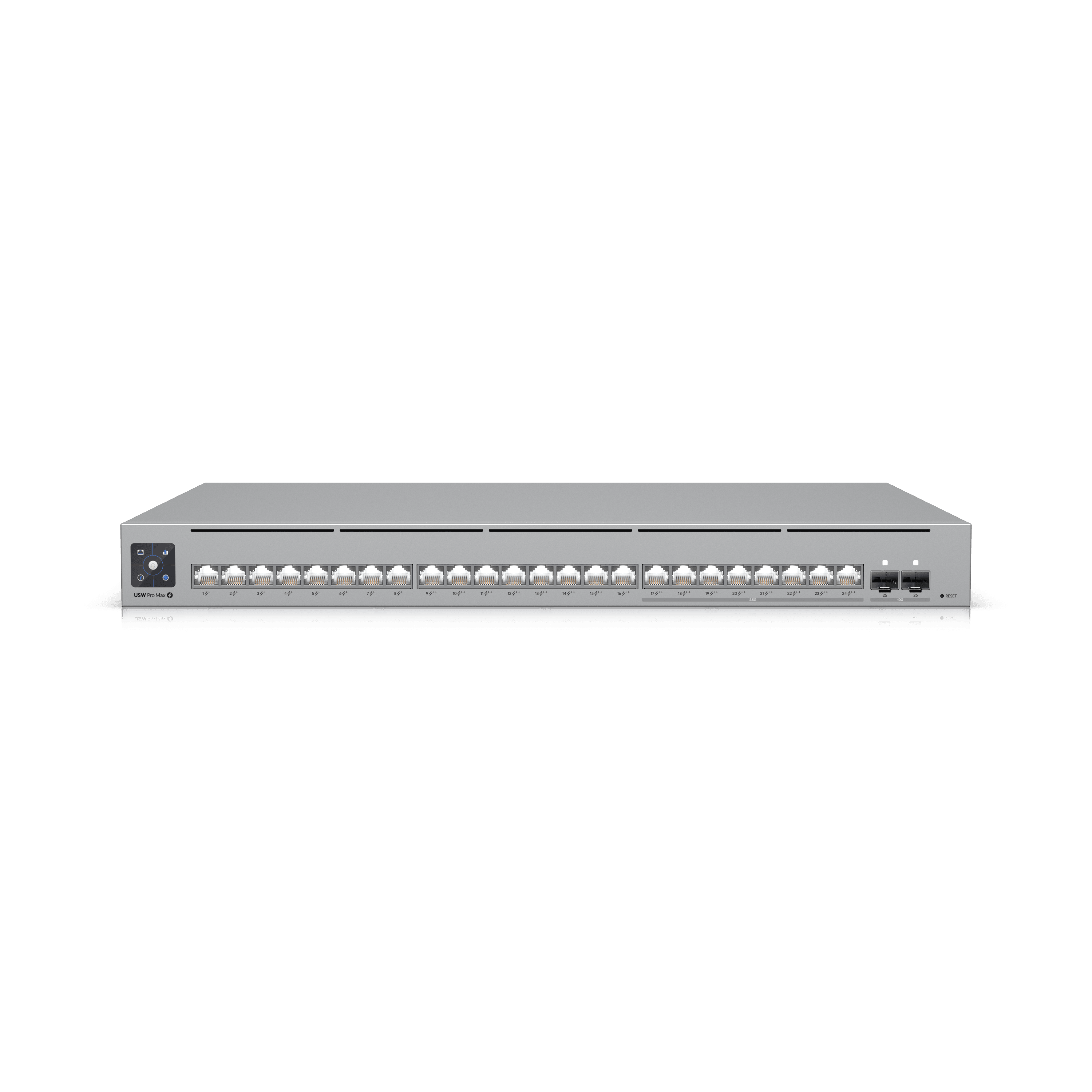 UniFi Switch Pro Max 24 PoE — Switch 24 ports 2,5 GbE PoE++ pour Wi-Fi 7 haute densité. Disponible chez UBSM, distributeur Ubiquiti au Maroc.