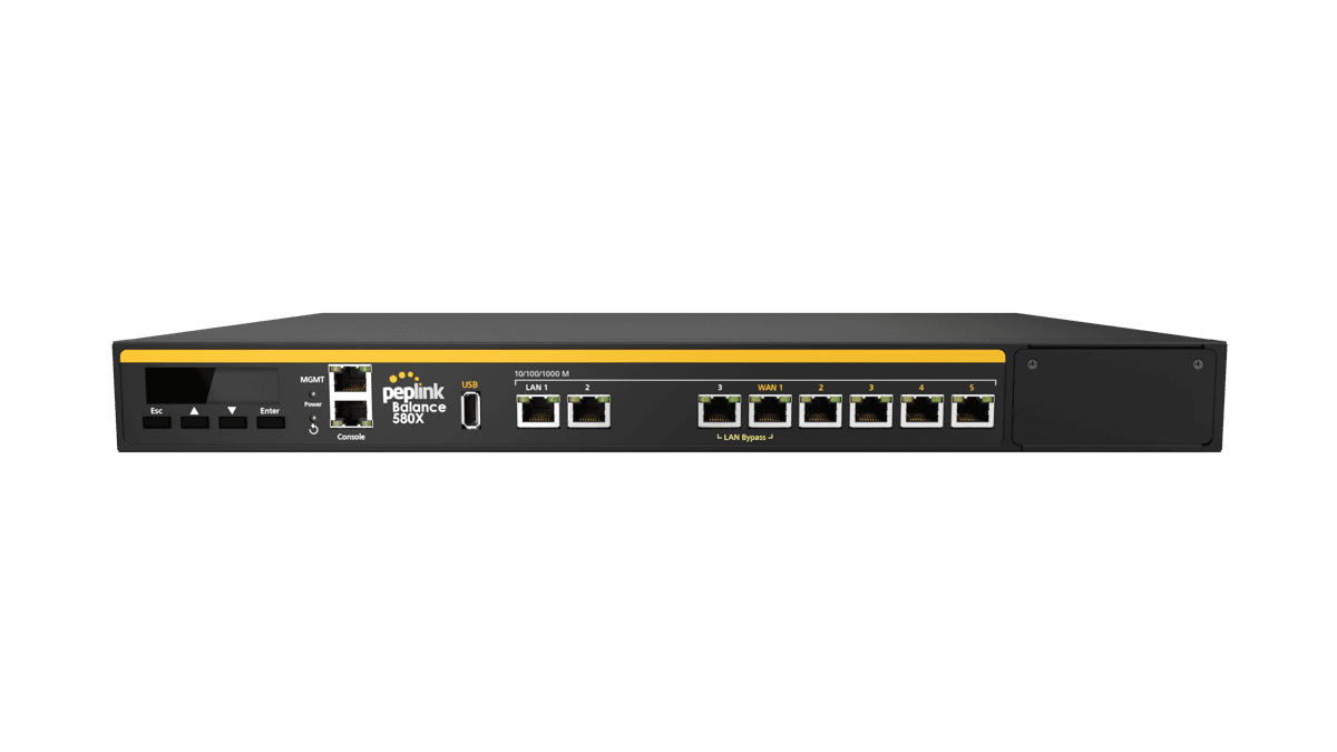 Balance 580X — SD-WAN Performance Balance 580X — SD-WAN haute performance 5 WAN, 1 Gbps SpeedFusion. Distribué par UBSM au Maroc.
