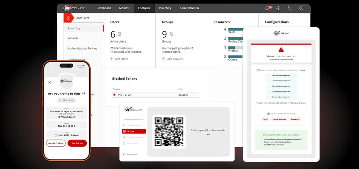 AuthPoint MFA — MFA AuthPoint MFA — Authentification multi-facteur cloud pour sécuriser les accès VPN et cloud. Distribué par UBSM au Maroc.